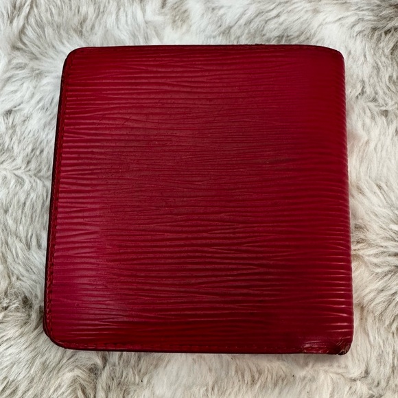 Louis Vuitton Red Epi Wallet with LV Box and Bag - Picture 9 of 13
